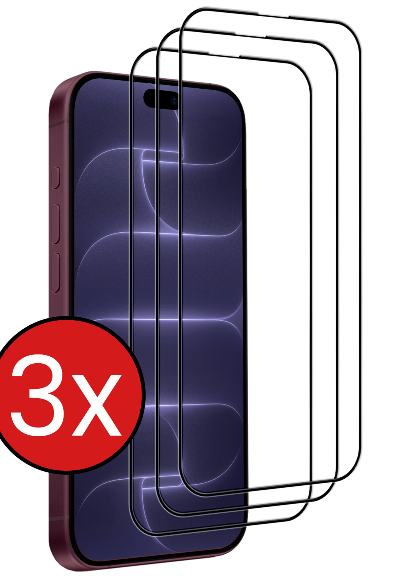 BTH BTH iPhone 18 Pro Max Screenprotector Glas Full Cover 2D - 3 PACK