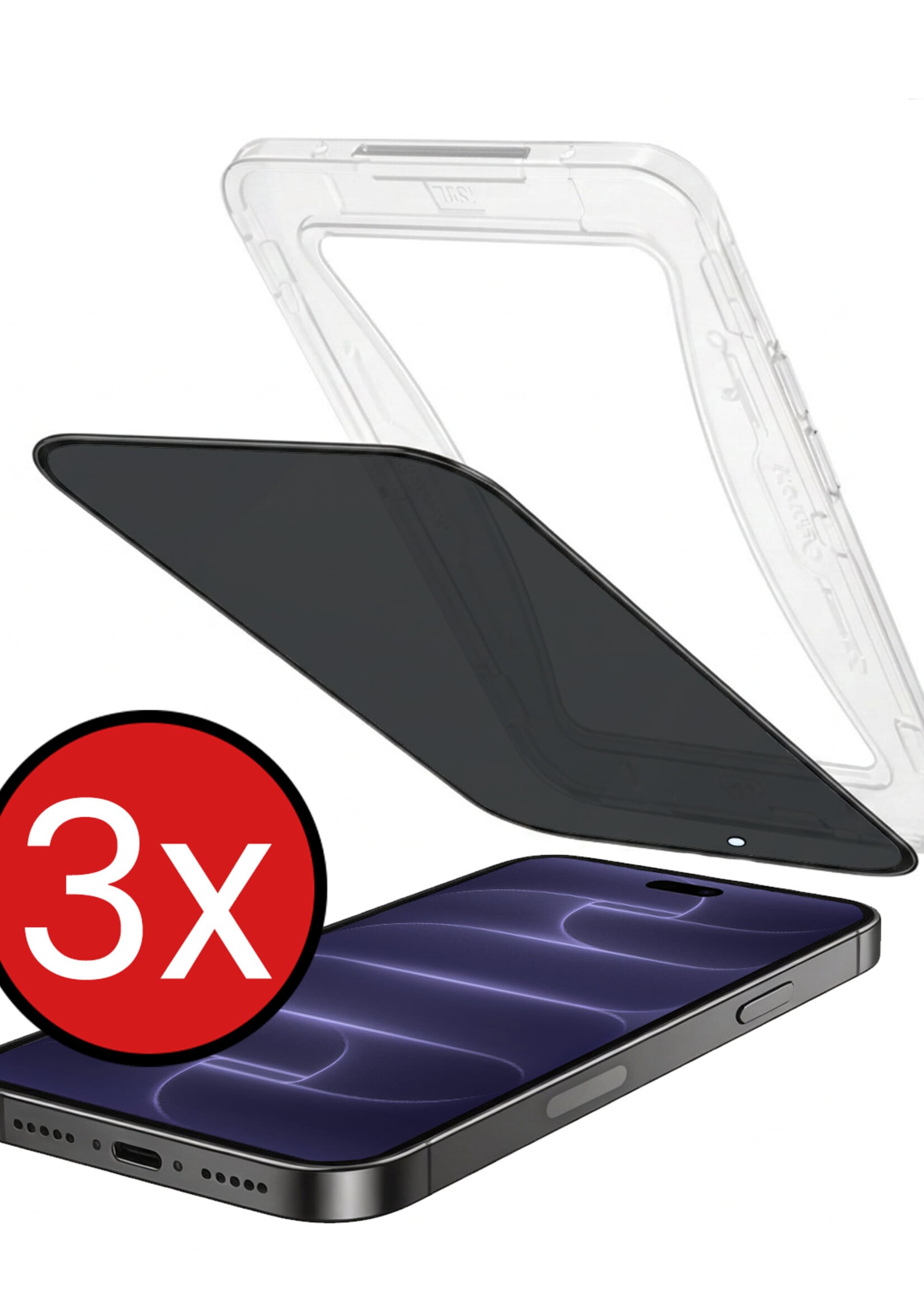 BTH BTH iPhone 18 Pro Hybrid Privacy Screenprotector - 3 PACK
