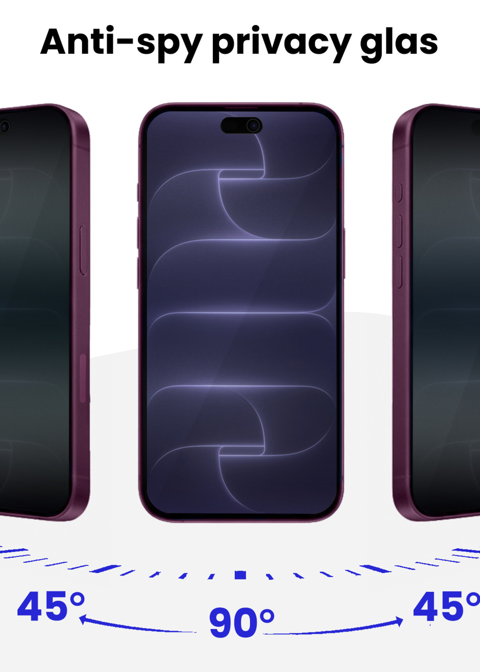 BTH BTH iPhone 18 Pro Hybrid Privacy Screenprotector - 3 PACK