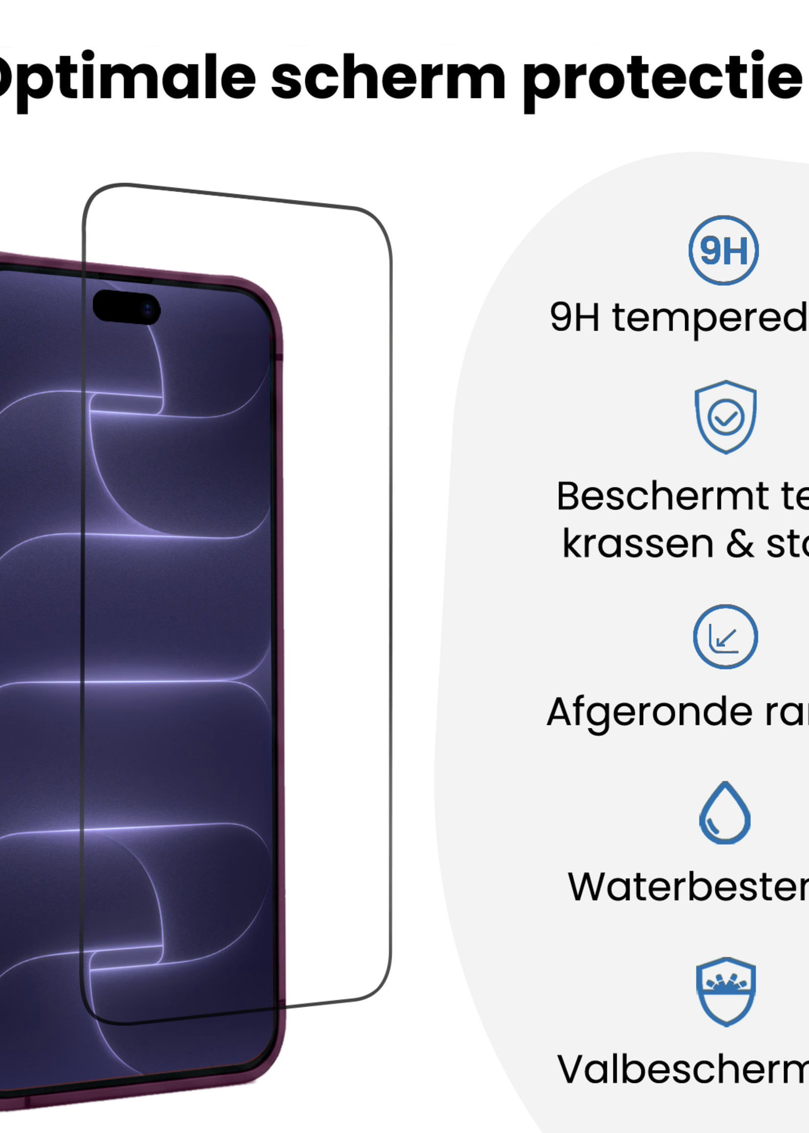 BTH BTH iPhone 18 Pro Screenprotector Perfect Fit Kit - 2 PACK