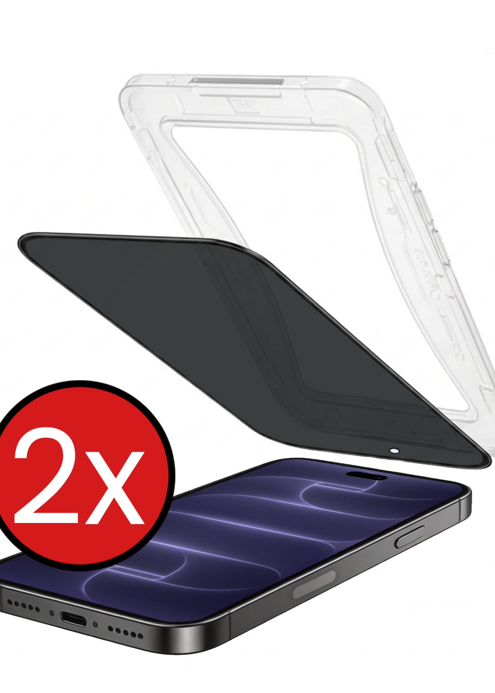 BTH BTH iPhone 18 Pro Hybrid Privacy Screenprotector - 2 PACK
