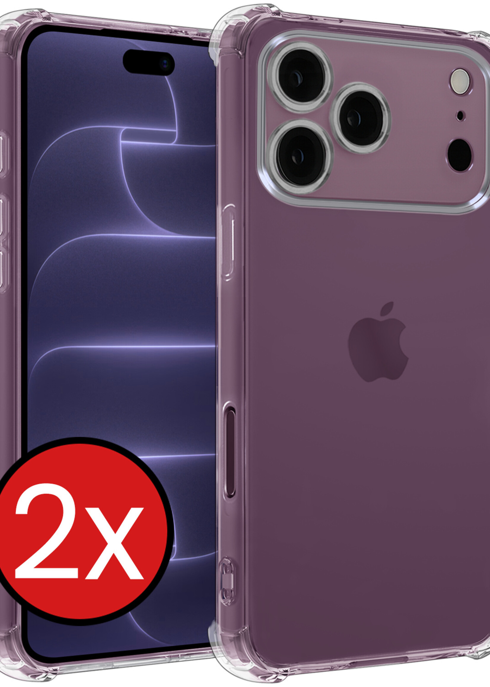 BTH BTH iPhone 18 Pro Hoesje Shockproof - Transparant - 2 PACK