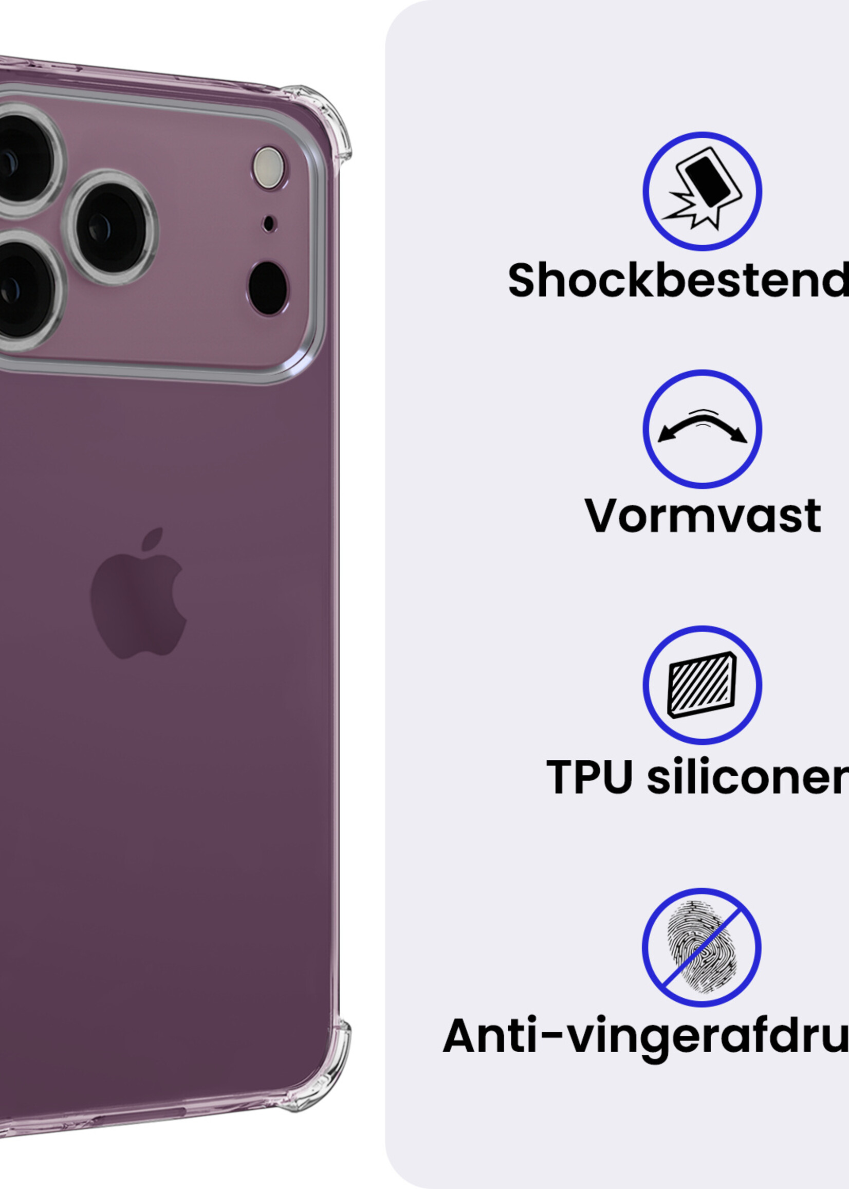 BTH BTH iPhone 18 Pro Max Hoesje Shockproof Met 2x Screenprotector Met Dichte Notch