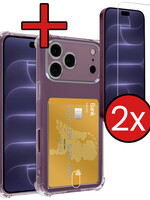BTH BTH iPhone 18 Pro Hoesje Pashouder Met 2x Screenprotector