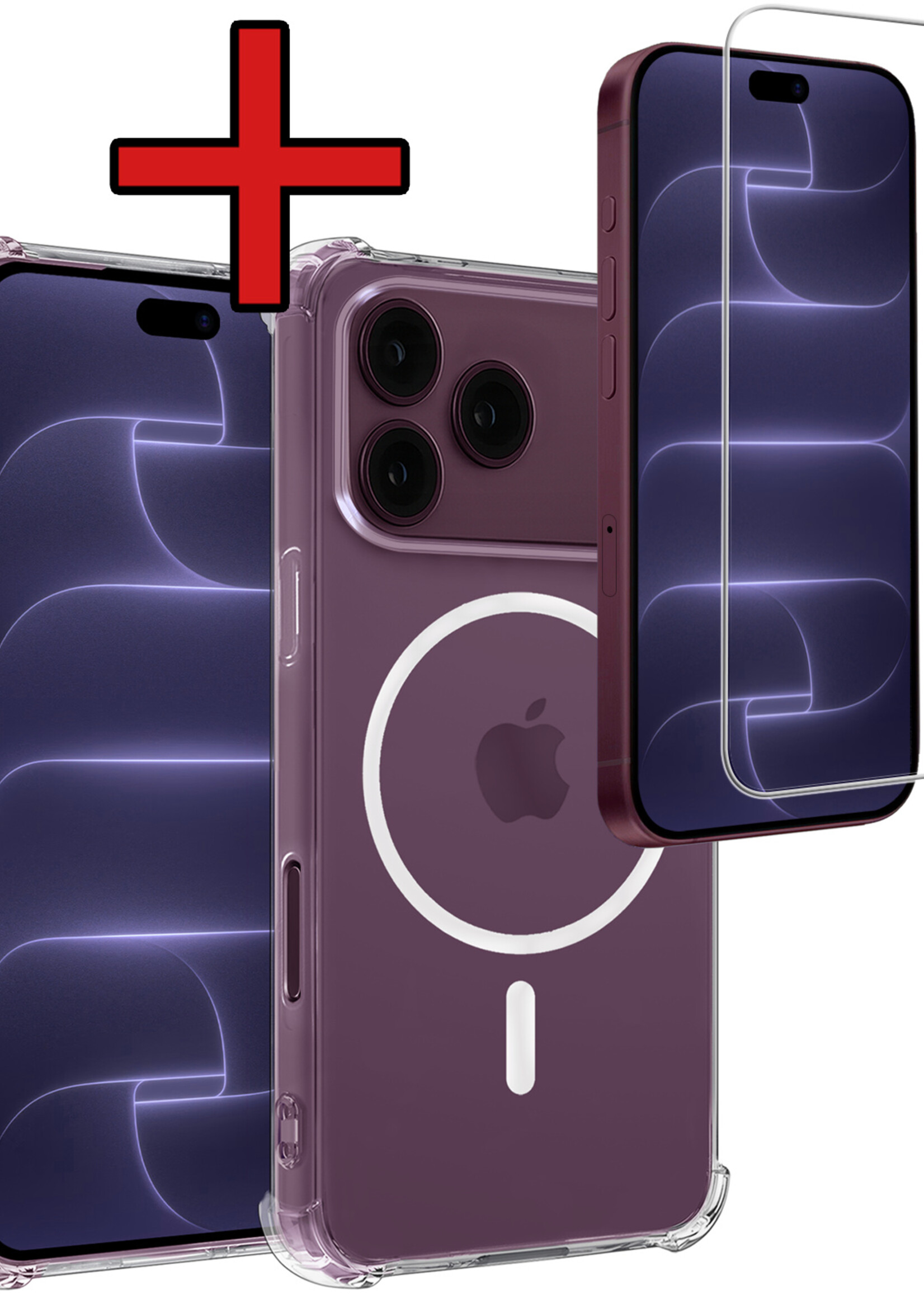 BTH BTH iPhone 18 Pro Max Magsafe Hoesje Transparant Met Screenprotector