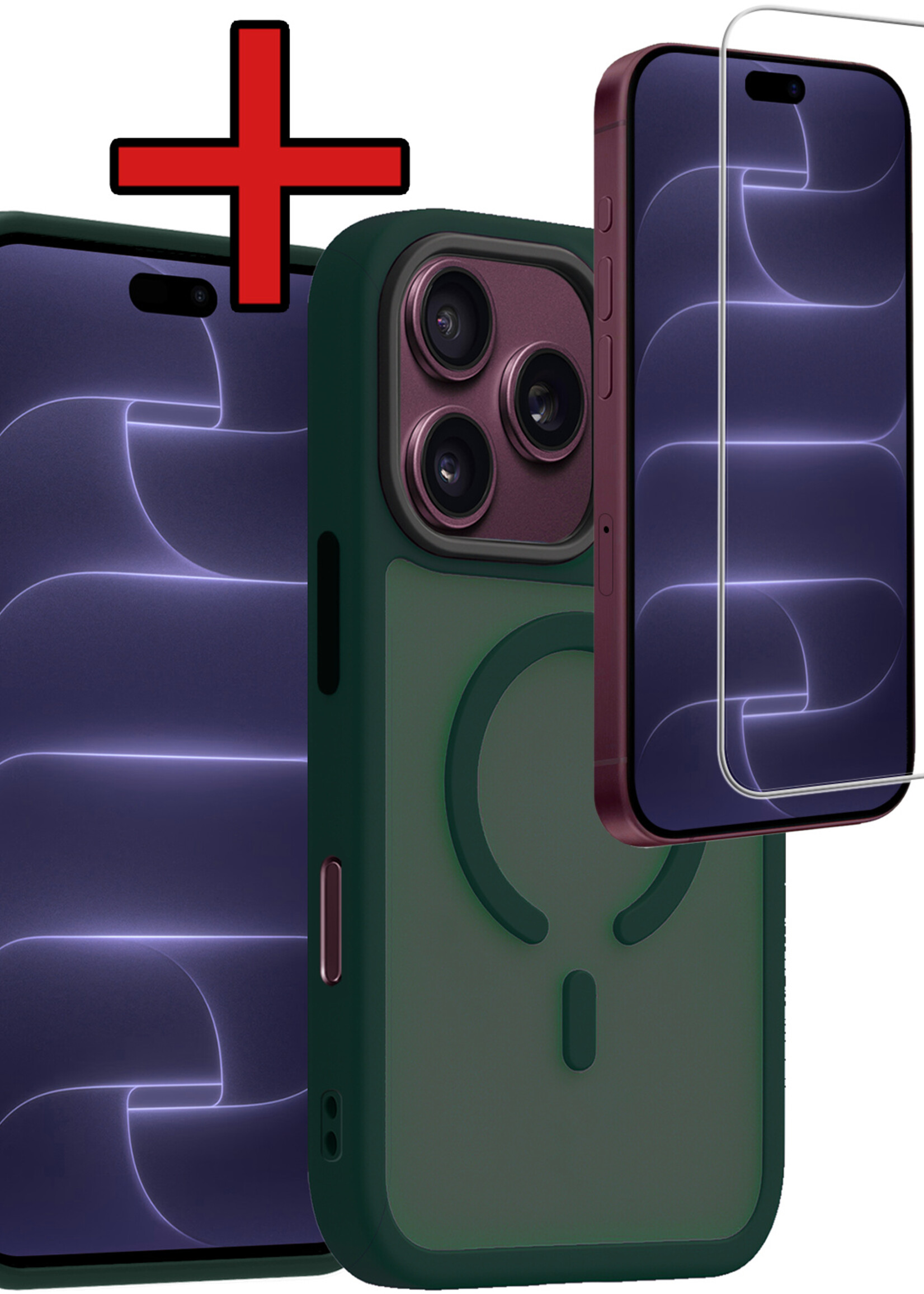 BTH BTH iPhone 18 Pro Magsafe Hoesje Donkergroen Met Screenprotector
