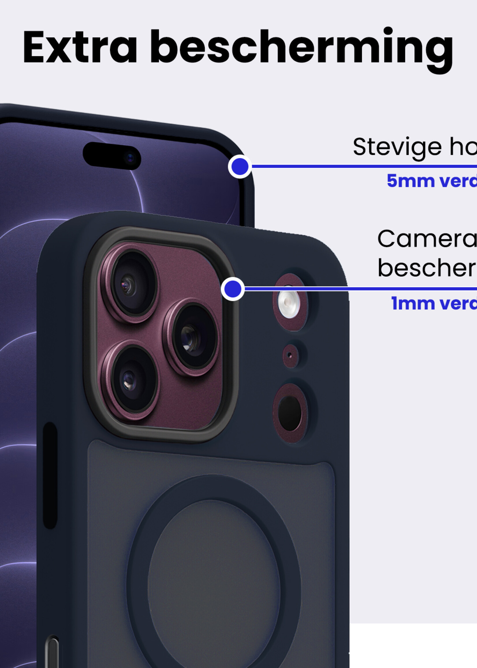 BTH BTH iPhone 18 Pro Max Magsafe Hoesje - Donkerblauw