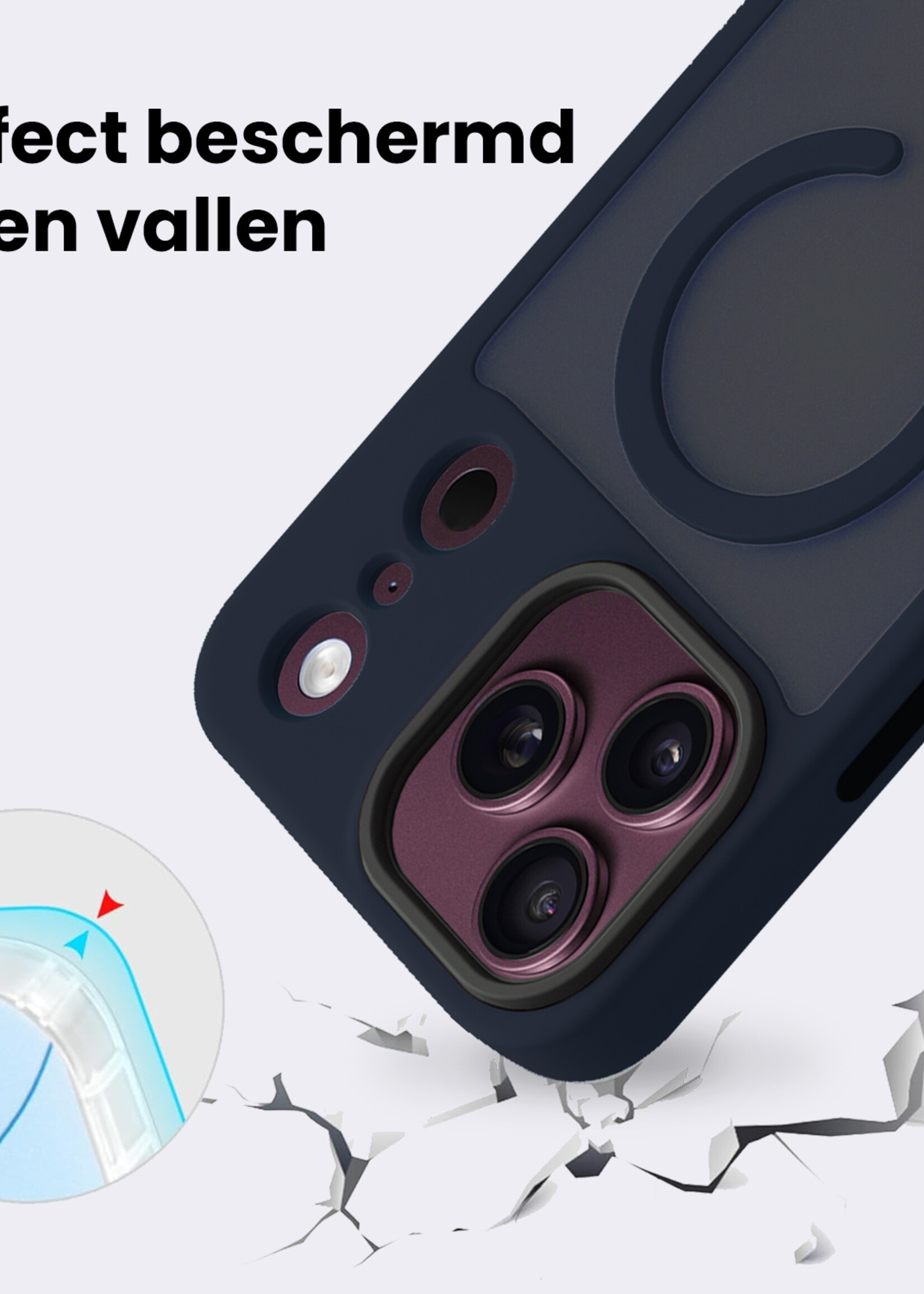 BTH BTH iPhone 18 Pro Max Magsafe Hoesje - Donkerblauw