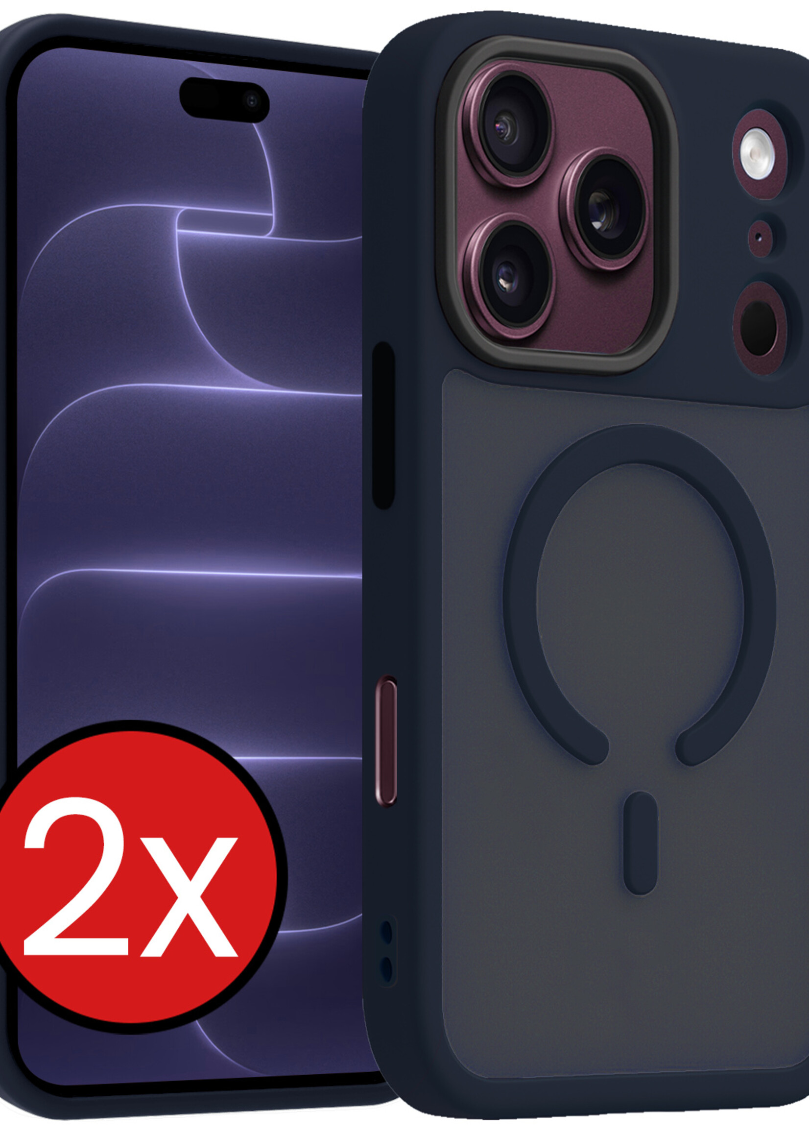 BTH BTH iPhone 18 Pro Max Magsafe Hoesje - Donkerblauw - 2 PACK