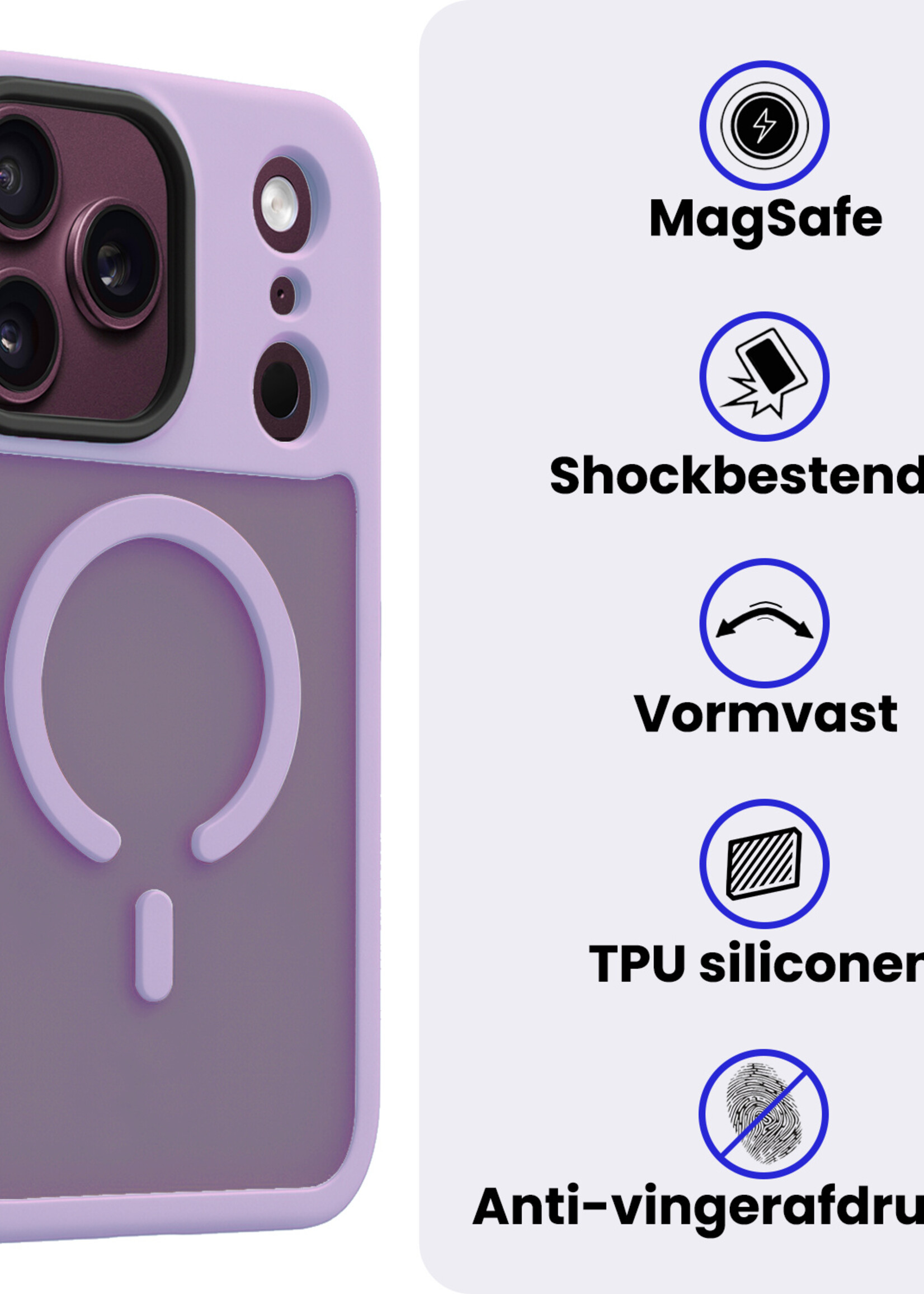 BTH BTH iPhone 18 Pro Max Magsafe Hoesje - Lila - 2 PACK