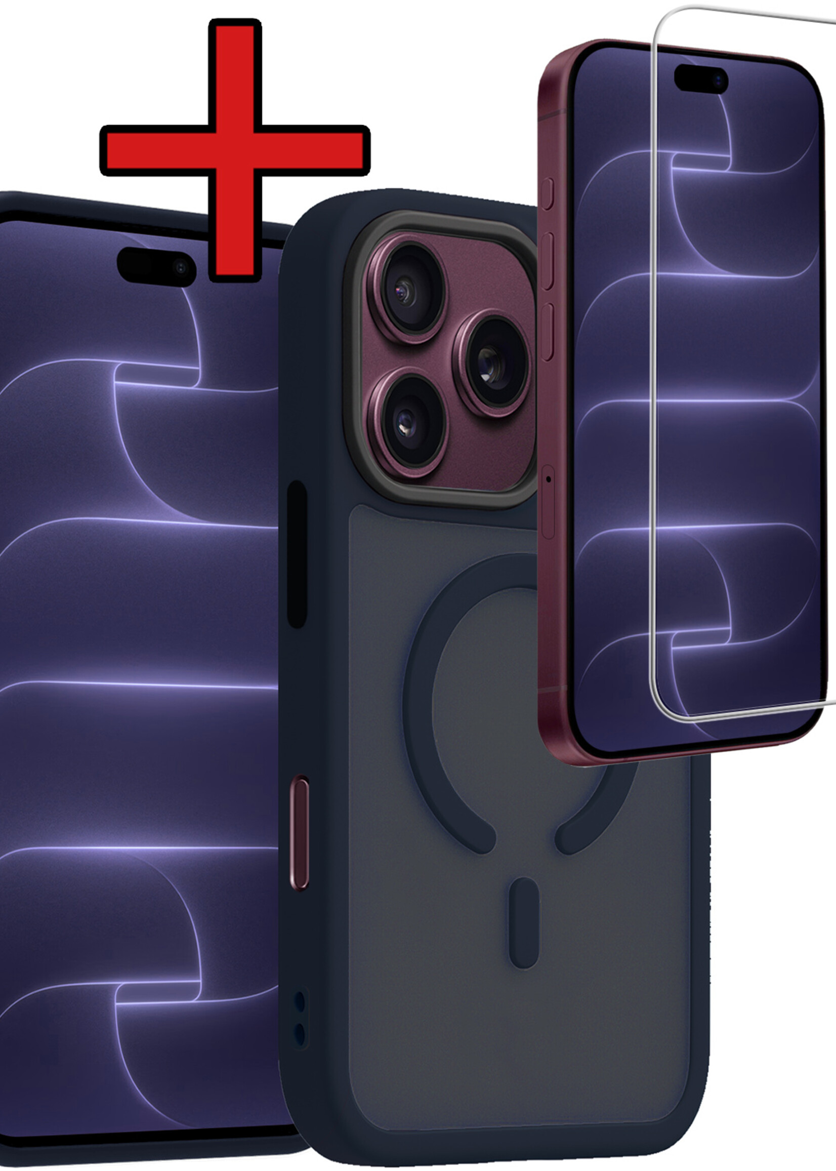 BTH BTH iPhone 18 Pro Max Magsafe Hoesje Donkerblauw Met Screenprotector