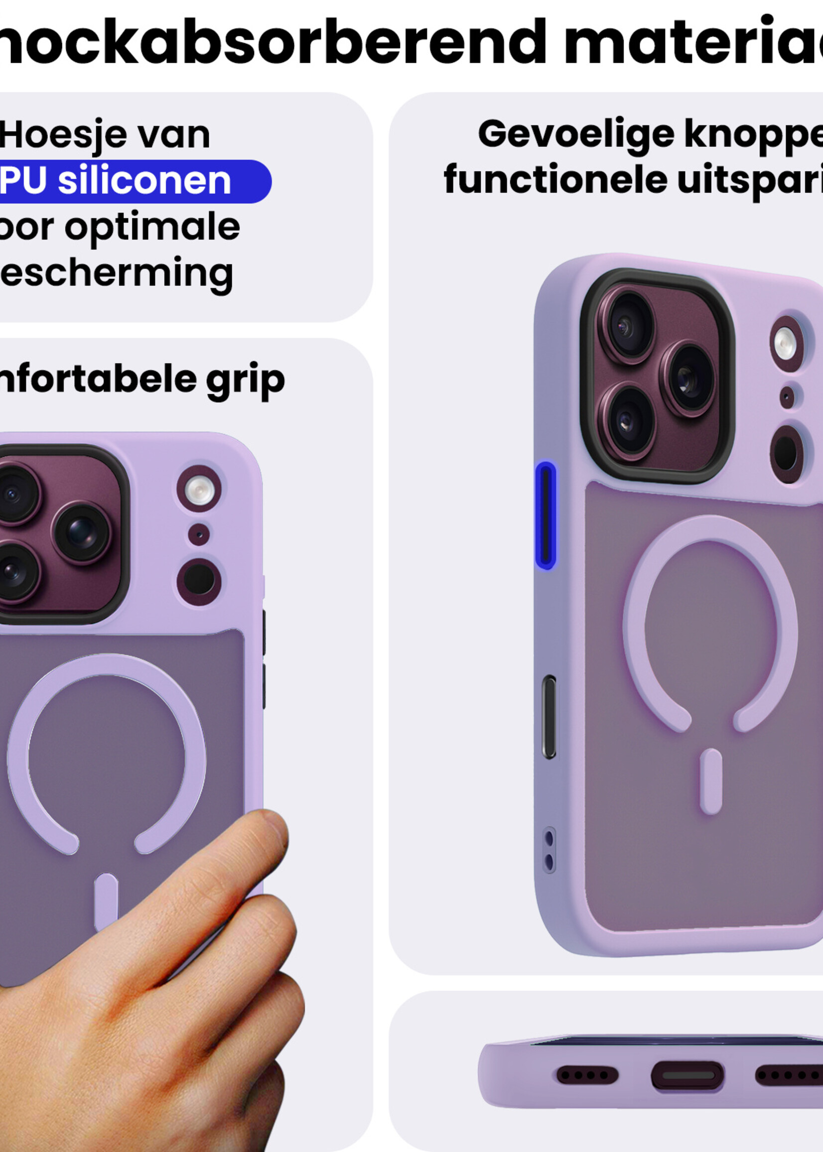 BTH BTH iPhone 18 Pro Max Magsafe Hoesje Lila Met Screenprotector