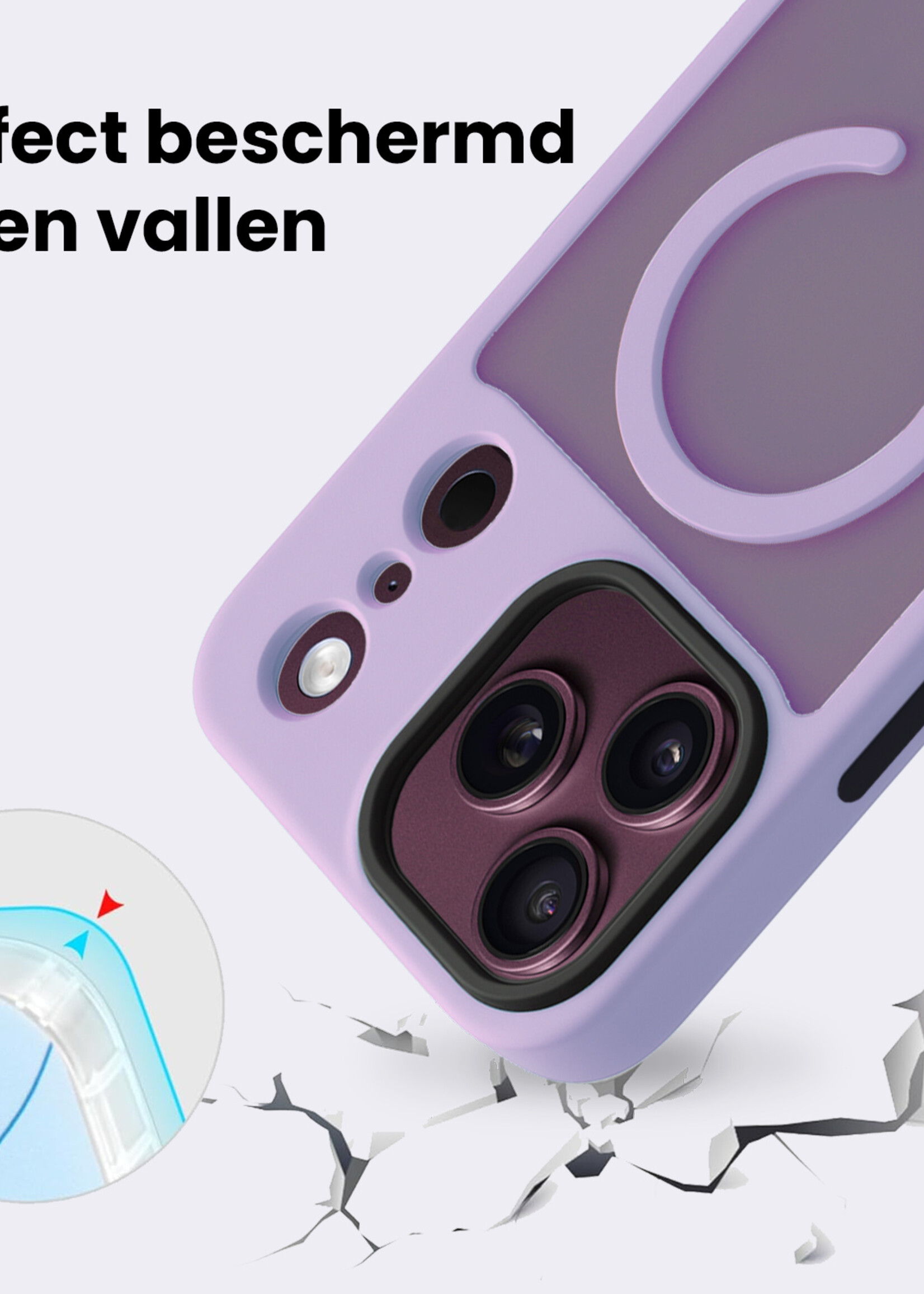 BTH BTH iPhone 18 Pro Max Magsafe Hoesje Lila Met Screenprotector