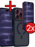 BTH BTH iPhone 18 Pro Max Magsafe Hoesje Donkerblauw Met 2x Screenprotector