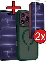 BTH BTH iPhone 18 Pro Max Magsafe Hoesje Donkergroen Met 2x Screenprotector