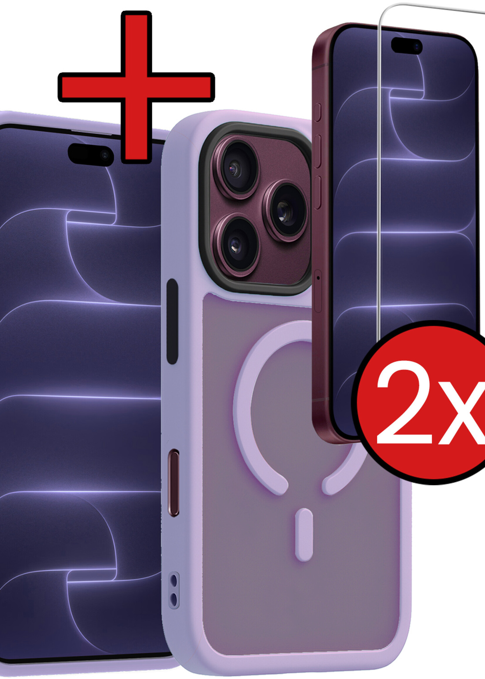 BTH BTH iPhone 18 Pro Max Magsafe Hoesje Lila Met 2x Screenprotector