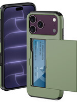 BTH BTH iPhone 18 Pro Max Hoesje Pashouder Hard - Donker Groen