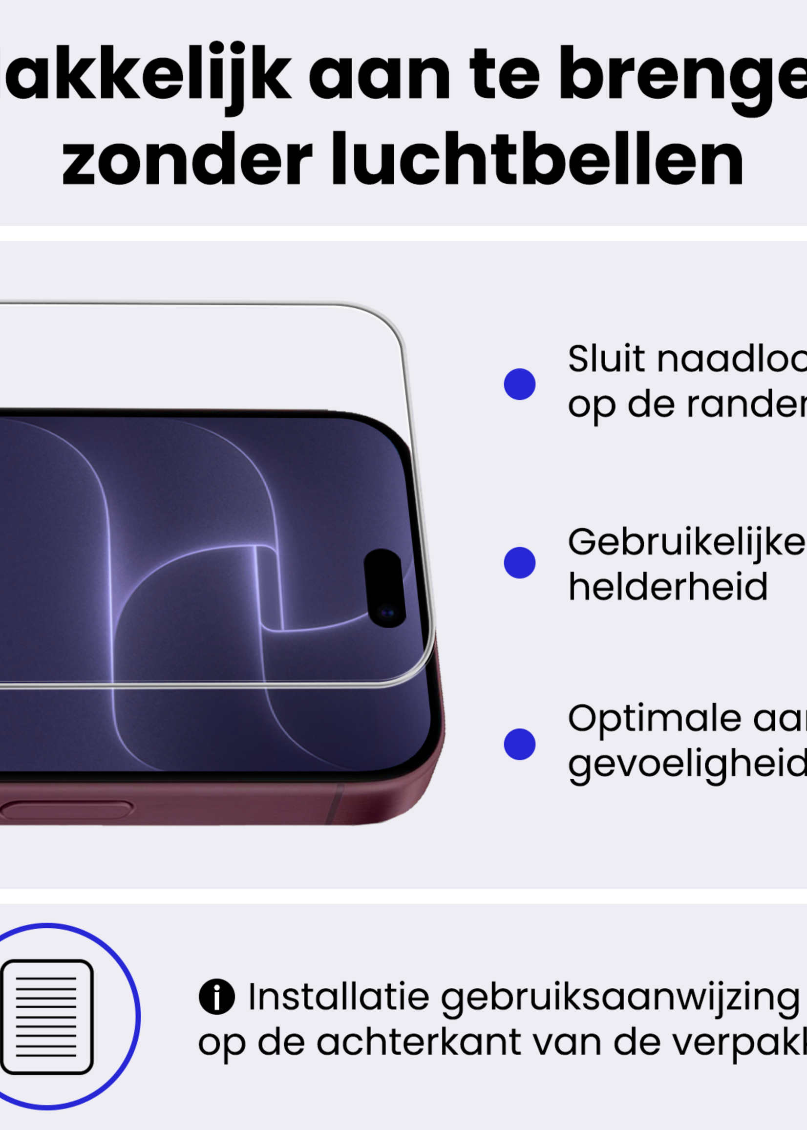 BTH BTH iPhone 18 Pro Hoesje Shockproof Met 2x Screenprotector Met Dichte Notch