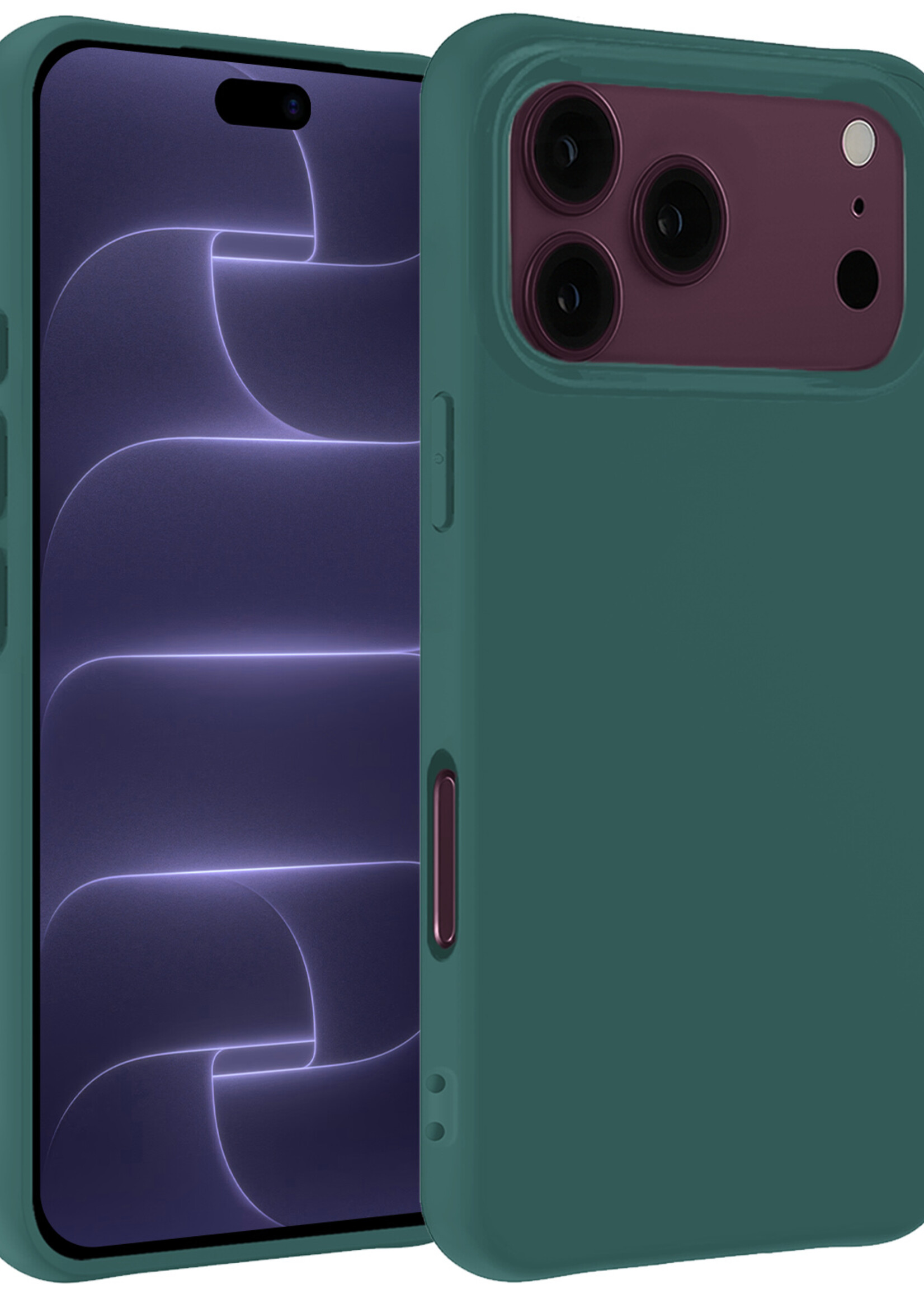 BTH BTH iPhone 18 Pro Hoesje Siliconen - Donkergroen