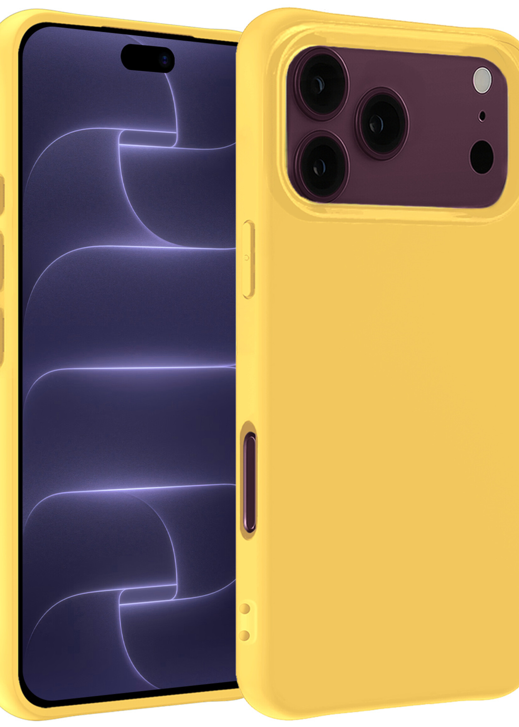 BTH BTH iPhone 18 Pro Hoesje Siliconen - Geel