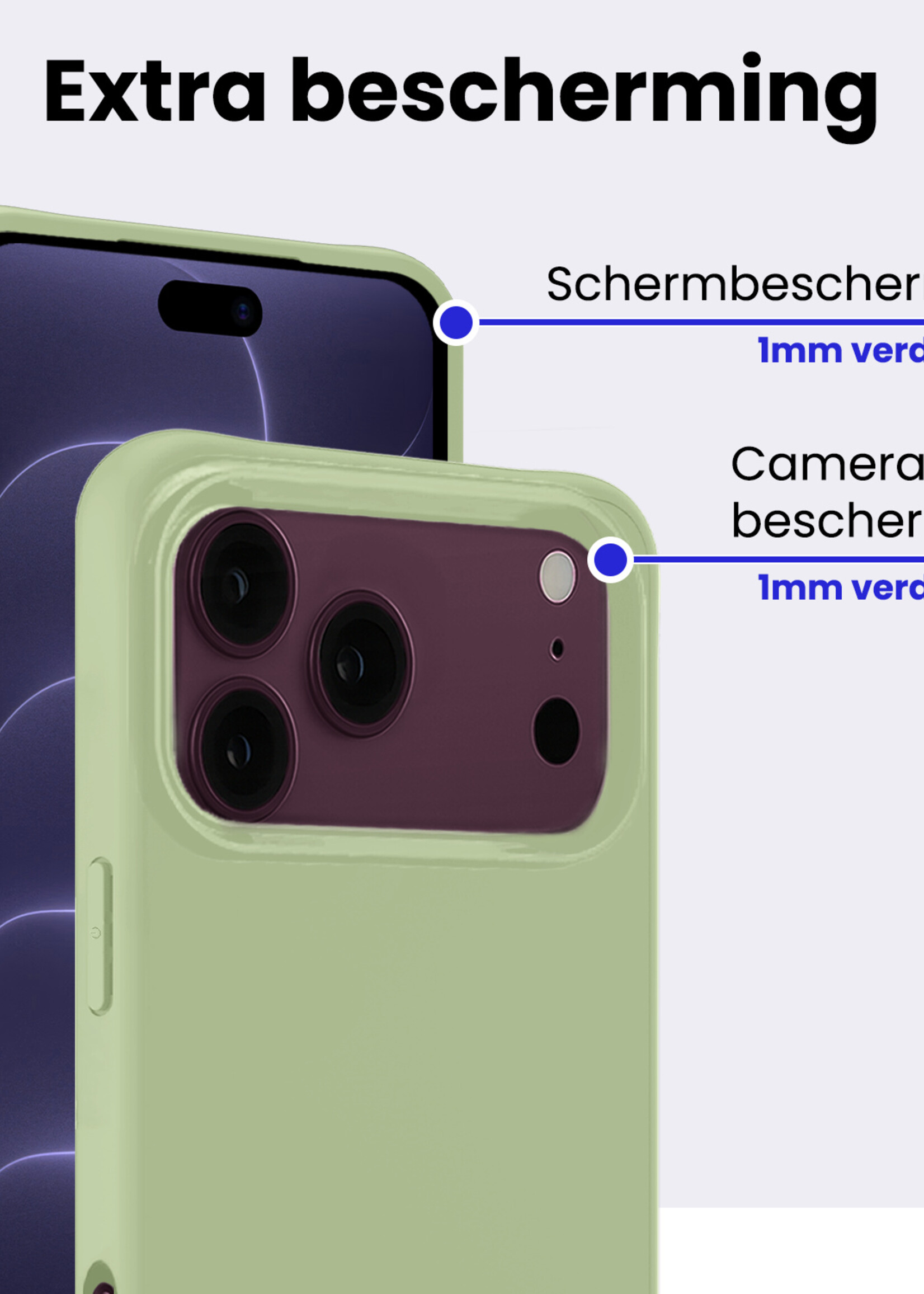 BTH BTH iPhone 18 Pro Hoesje Siliconen - Groen