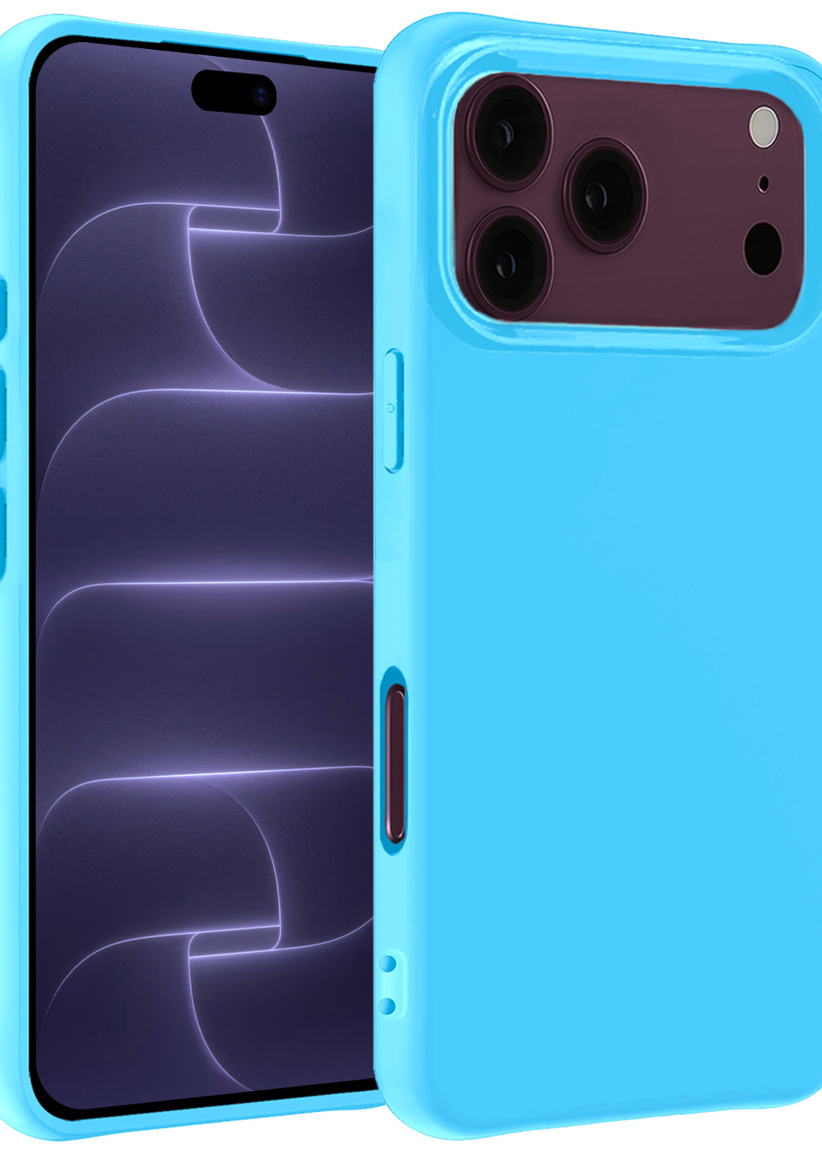 BTH BTH iPhone 18 Pro Hoesje Siliconen - Lichtblauw