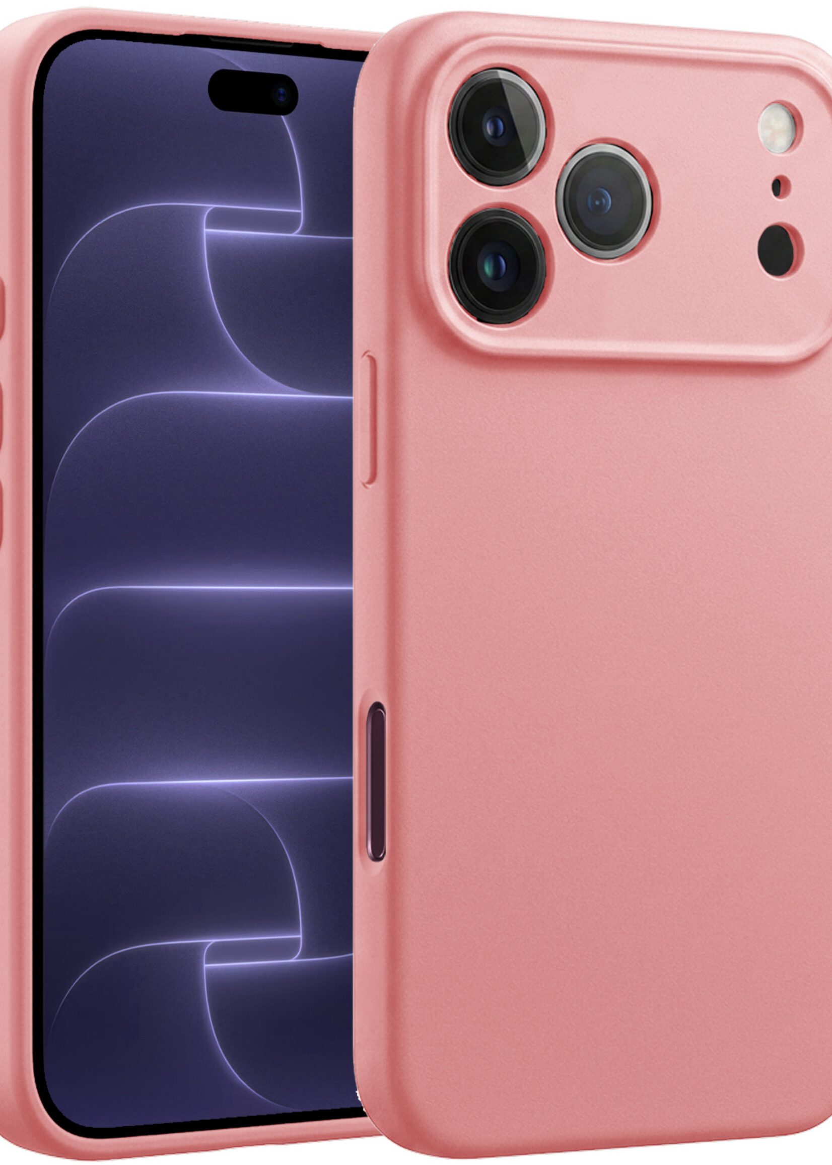 BTH BTH iPhone 18 Pro Hoesje Siliconen - Lichtroze
