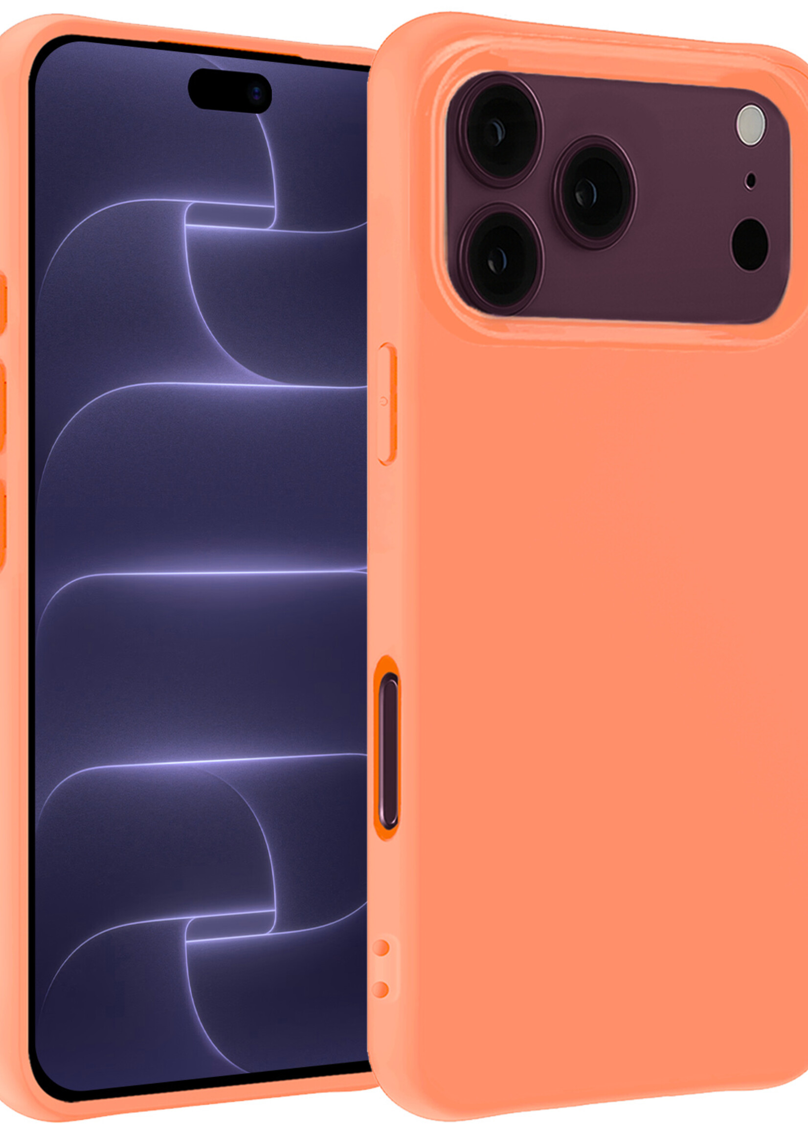 BTH BTH iPhone 18 Pro Hoesje Siliconen - Perzik