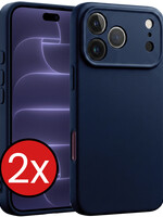 BTH BTH iPhone 18 Pro Hoesje Siliconen - Donkerblauw - 2 PACK