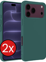 BTH BTH iPhone 18 Pro Hoesje Siliconen - Donkergroen - 2 PACK