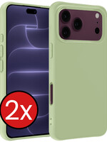 BTH BTH iPhone 18 Pro Hoesje Siliconen - Groen - 2 PACK