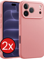BTH BTH iPhone 18 Pro Hoesje Siliconen - Lichtroze - 2 PACK