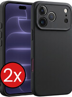 BTH BTH iPhone 18 Pro Hoesje Siliconen - Zwart - 2 PACK