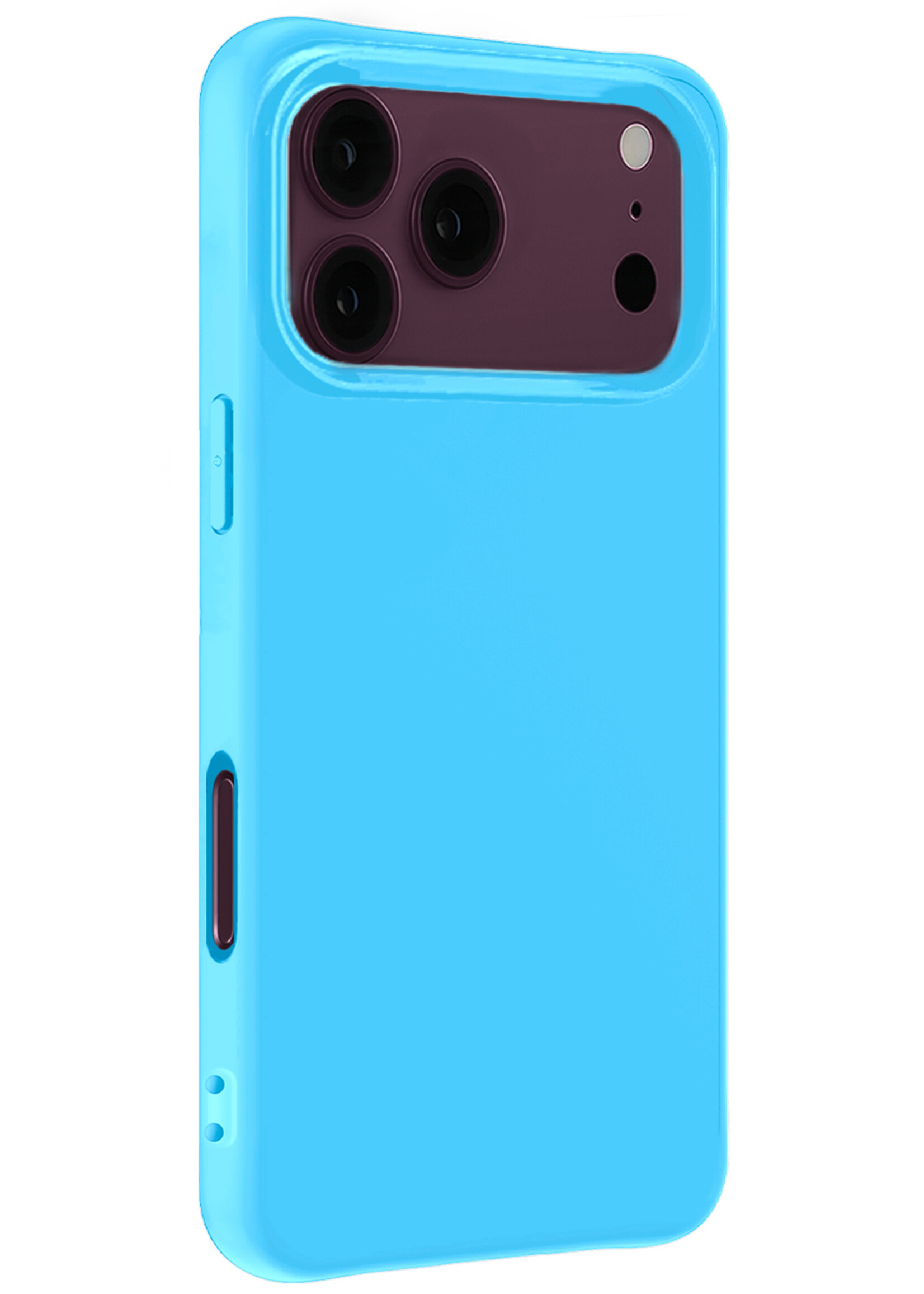 BTH BTH iPhone 18 Pro Hoesje Siliconen Met Screenprotector Met Dichte Notch - Lichtblauw