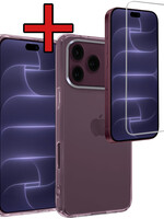BTH BTH iPhone 18 Pro Hoesje Siliconen Met Screenprotector Met Dichte Notch - Transparant
