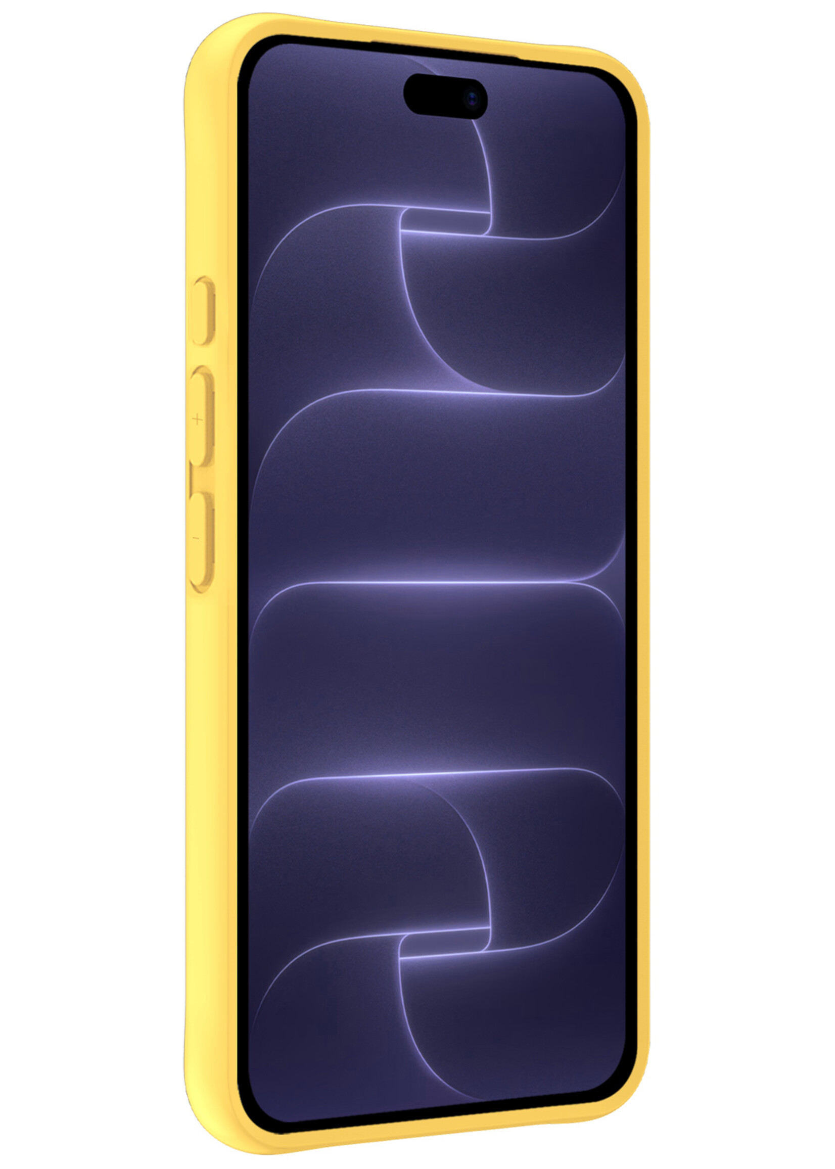 BTH BTH iPhone 18 Pro Hoesje Siliconen Met 2x Screenprotector Met Dichte Notch - Geel