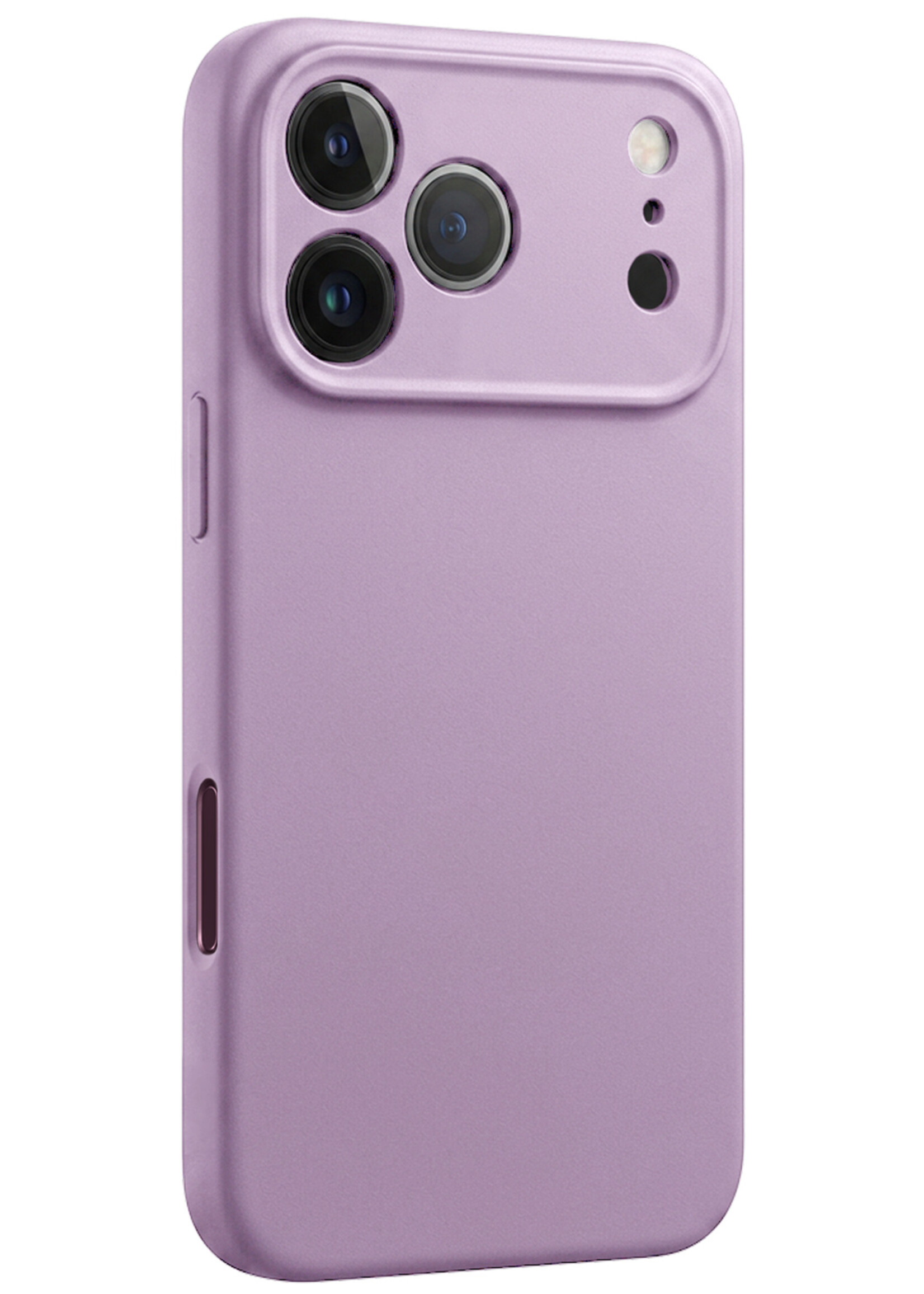 BTH BTH iPhone 18 Pro Hoesje Siliconen Met 2x Screenprotector Met Dichte Notch - Lila