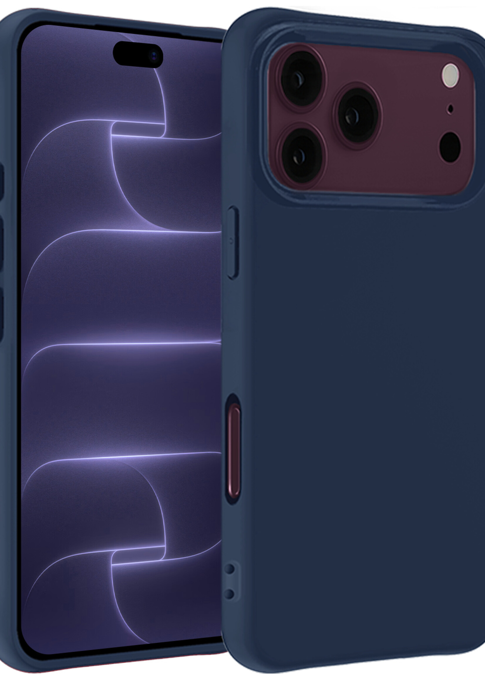 BTH BTH iPhone 18 Pro Max Hoesje Siliconen - Donkerblauw