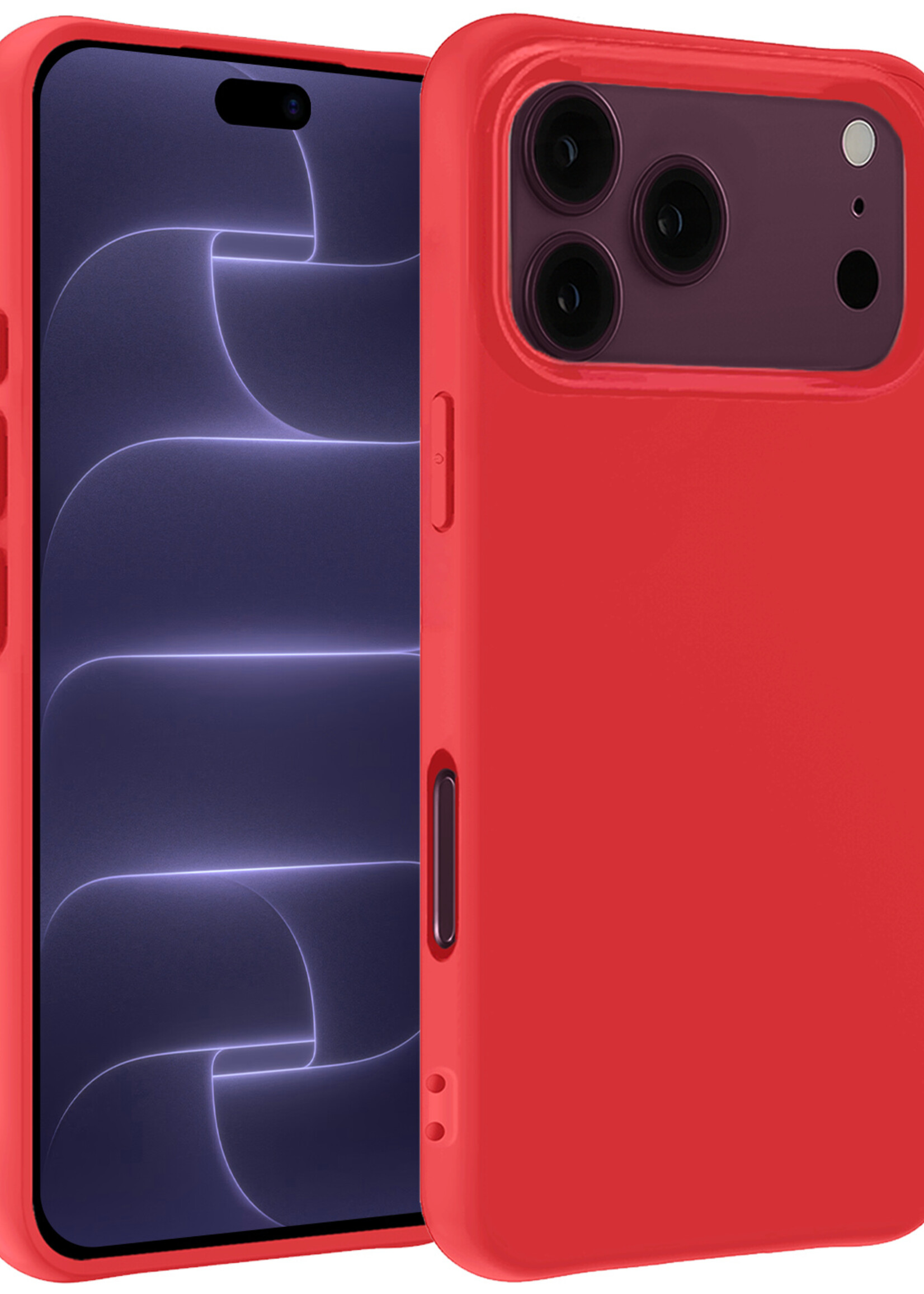 BTH BTH iPhone 18 Pro Max Hoesje Siliconen - Rood