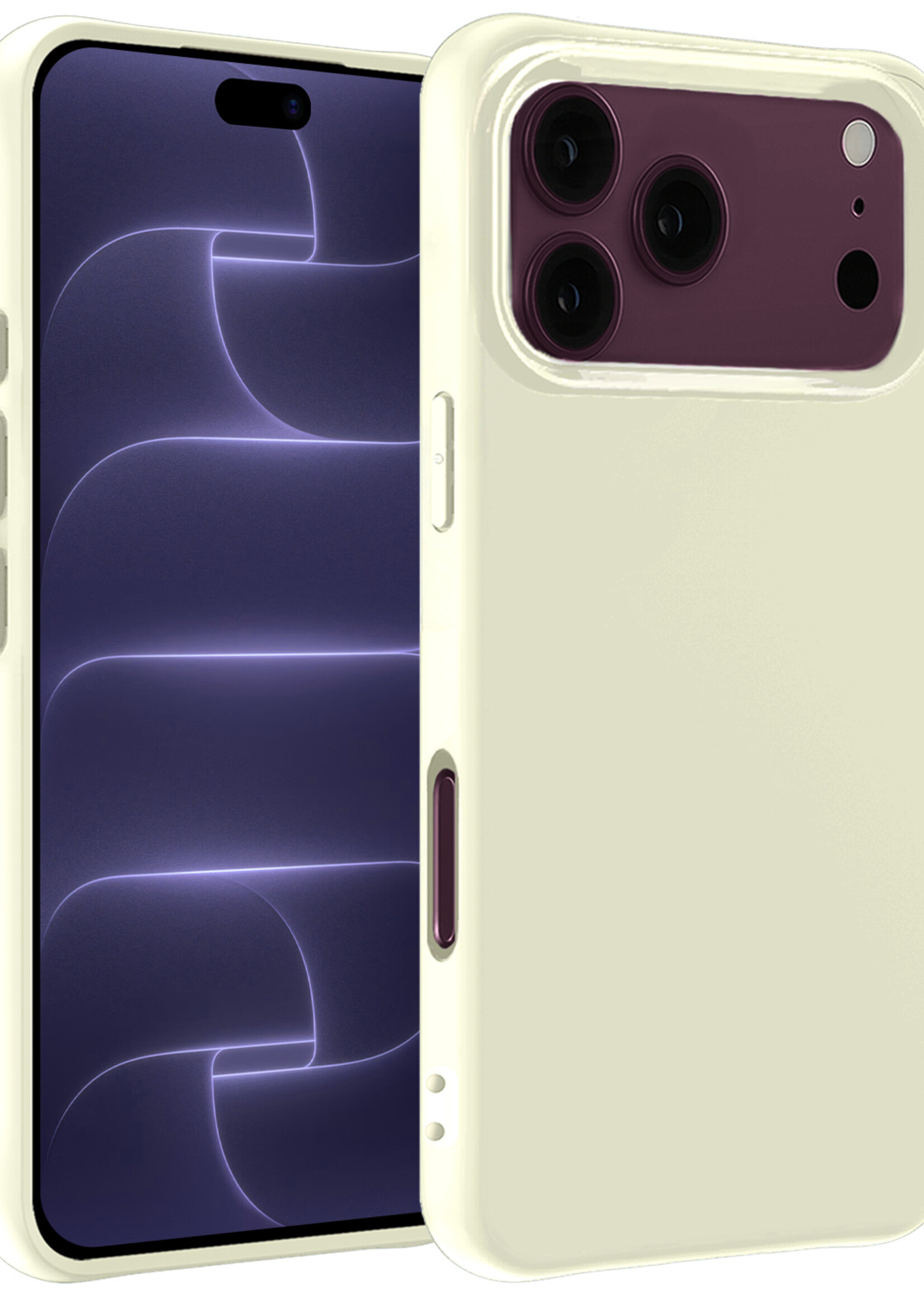 BTH BTH iPhone 18 Pro Max Hoesje Siliconen - Wit