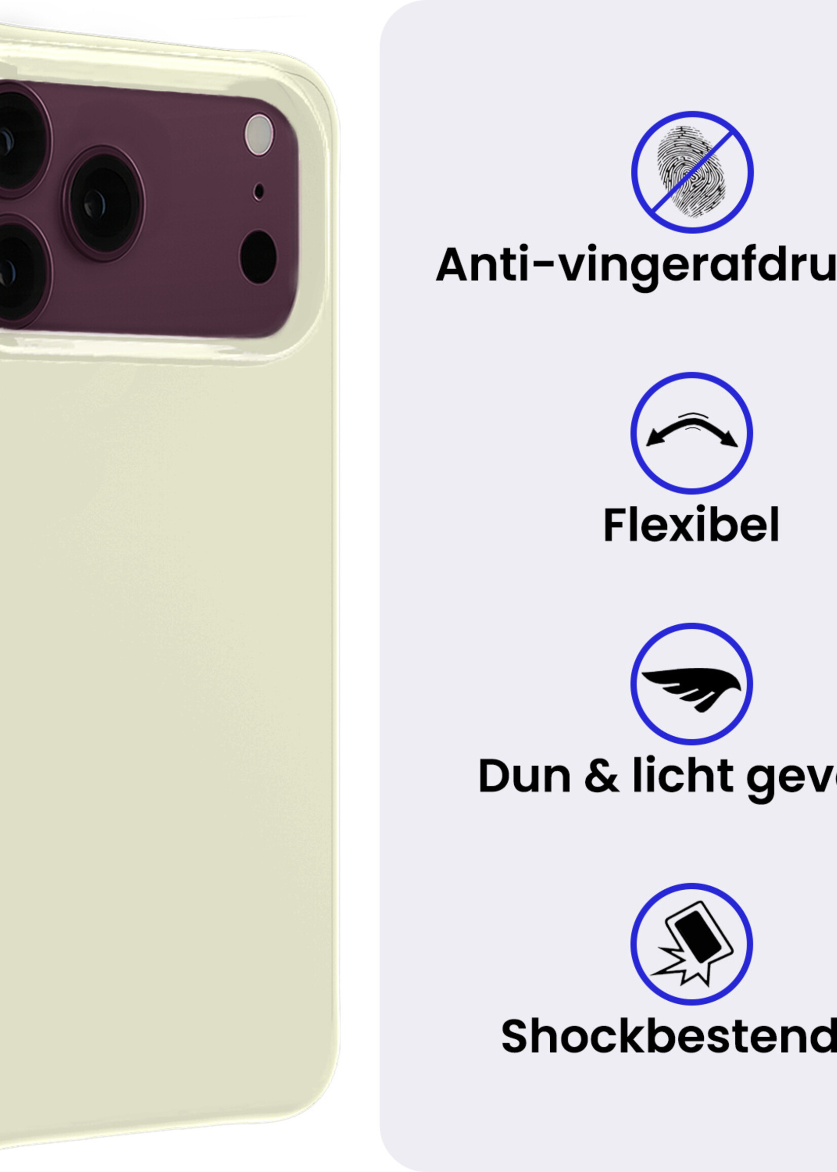 BTH BTH iPhone 18 Pro Max Hoesje Siliconen - Wit