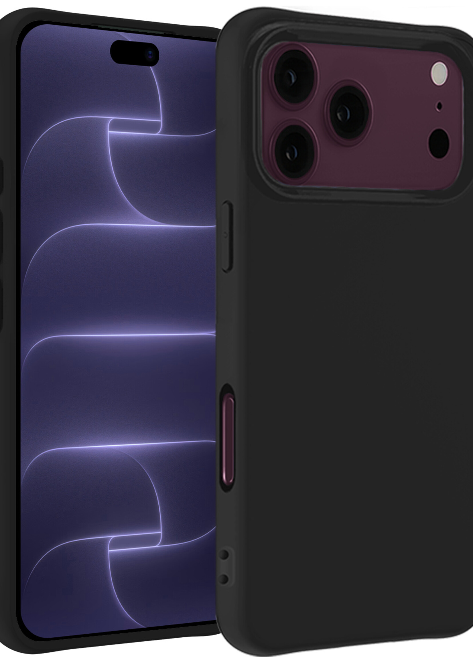 BTH BTH iPhone 18 Pro Max Hoesje Siliconen - Zwart