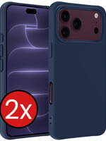 BTH BTH iPhone 18 Pro Max Hoesje Siliconen - Donkerblauw - 2 PACK