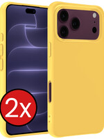 BTH BTH iPhone 18 Pro Max Hoesje Siliconen - Geel - 2 PACK