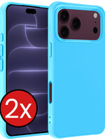 BTH BTH iPhone 18 Pro Max Hoesje Siliconen - Lichtblauw - 2 PACK