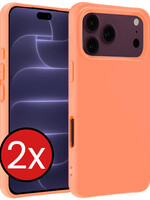 BTH BTH iPhone 18 Pro Max Hoesje Siliconen - Perzik - 2 PACK