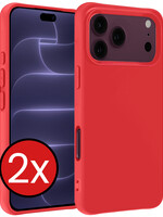 BTH BTH iPhone 18 Pro Max Hoesje Siliconen - Rood - 2 PACK