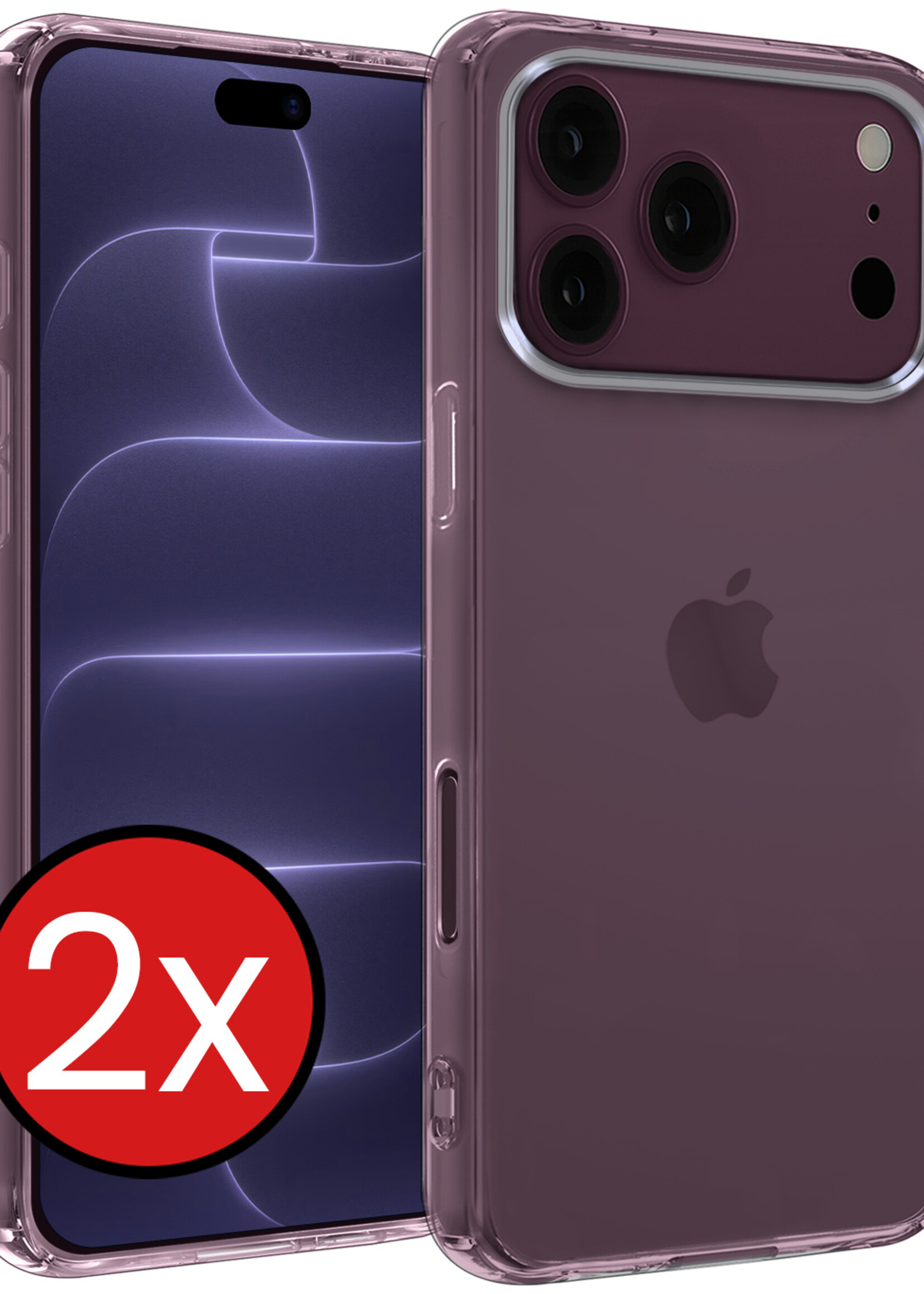 BTH BTH iPhone 18 Pro Max Hoesje Siliconen - Transparant - 2 PACK
