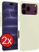 BTH BTH iPhone 18 Pro Max Hoesje Siliconen - Wit - 2 PACK