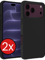 BTH BTH iPhone 18 Pro Max Hoesje Siliconen - Zwart - 2 PACK